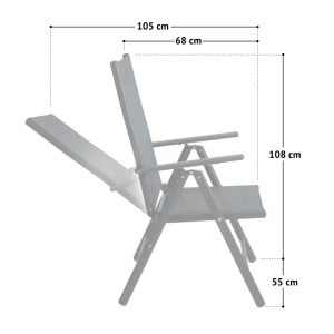SVITA Gartenstühle Hochlehner Klappbar Campingstuhl Klappsessel 2er Set Aluminium Anthrazit