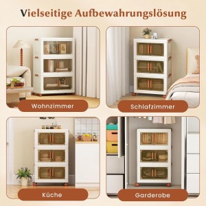 Costway Aufbewahrungsbox mit Deckel 70 L x 3 Stapelboxen Transparent