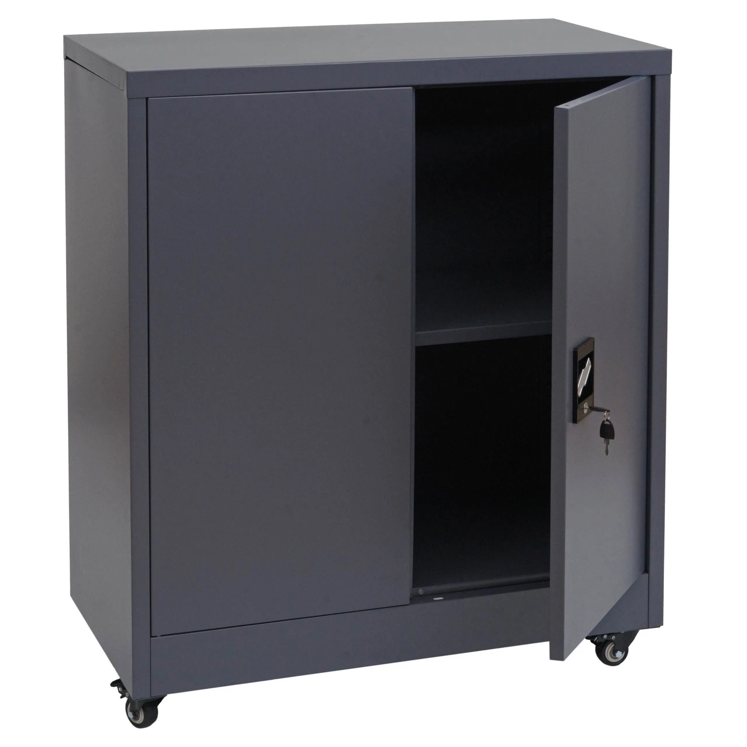 Mcw Aktenschrank O50 2 Türen Abschließbar Stahl 98x80x40cm Dunkelgrau