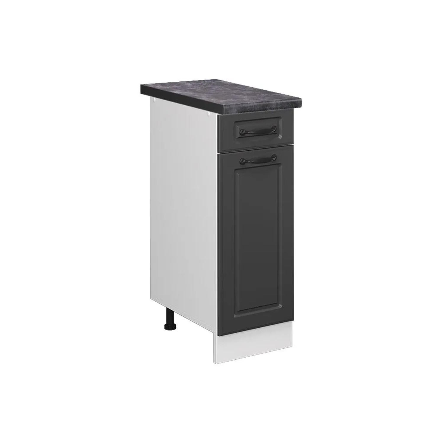 Vicco Küchenunterschrank R-Line Anthrazit Landhaus Weiß 30 cm AP Anthrazit