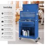 Tectake Werkzeugwagen  8 Kugelgelagerte Schubladen Mit Antirutschmatten Belastbarkeit 150 kg  69 x 33 x 110 cm Blau_2