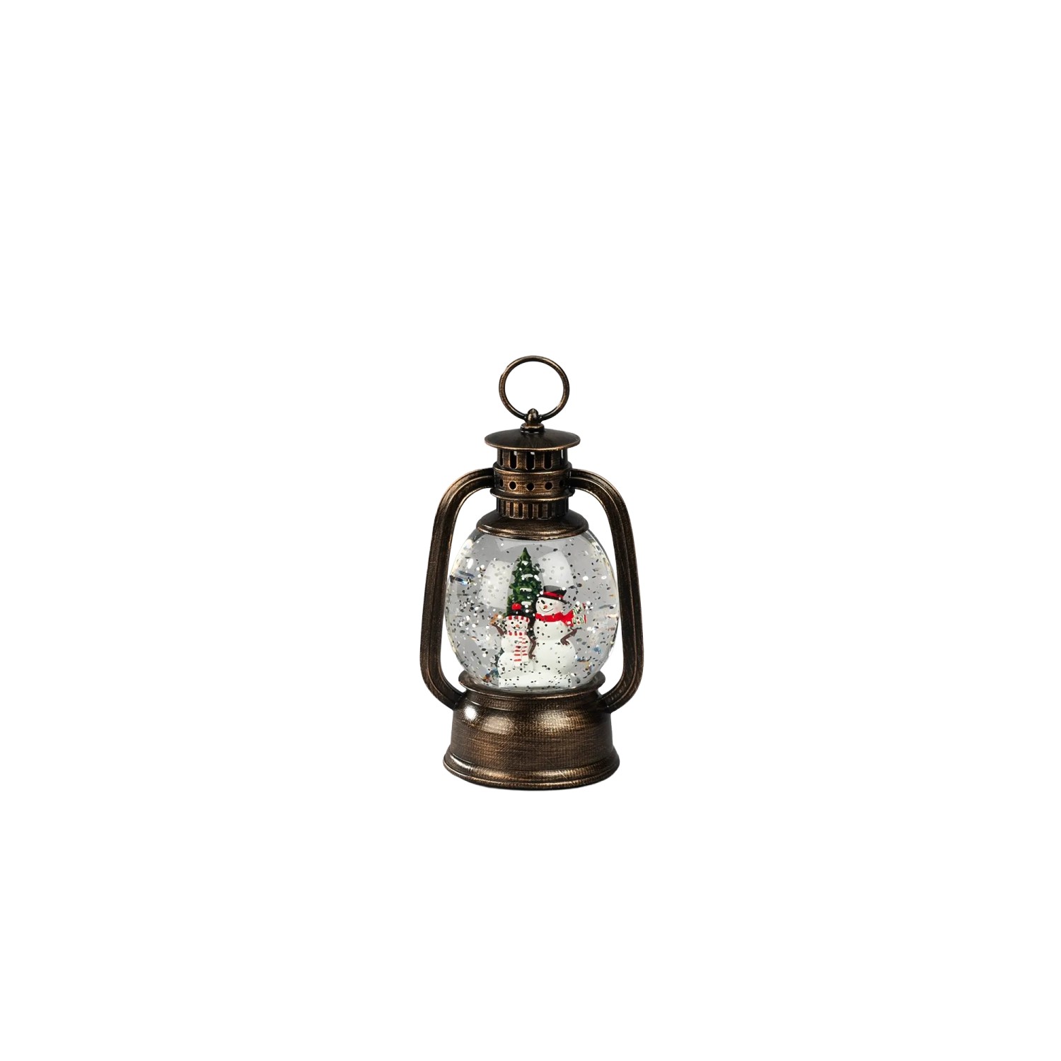 Konstsmide LED-Wasserlaterne mit Schneemännern für Innen 16,6 cm x 10,8 cm Braun