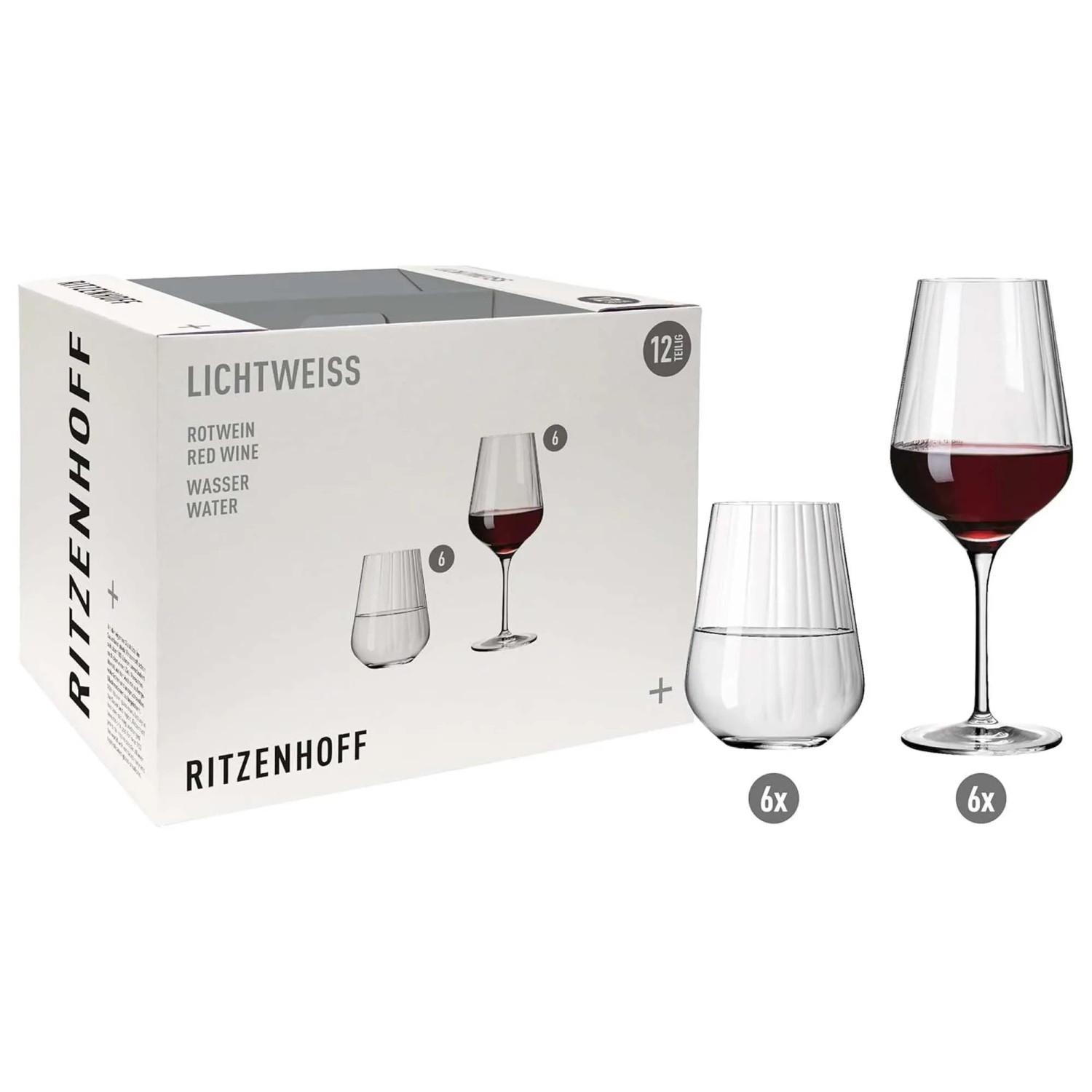 Ritzenhoff Sternschliff Rotwein und Wasserglas 12er Set