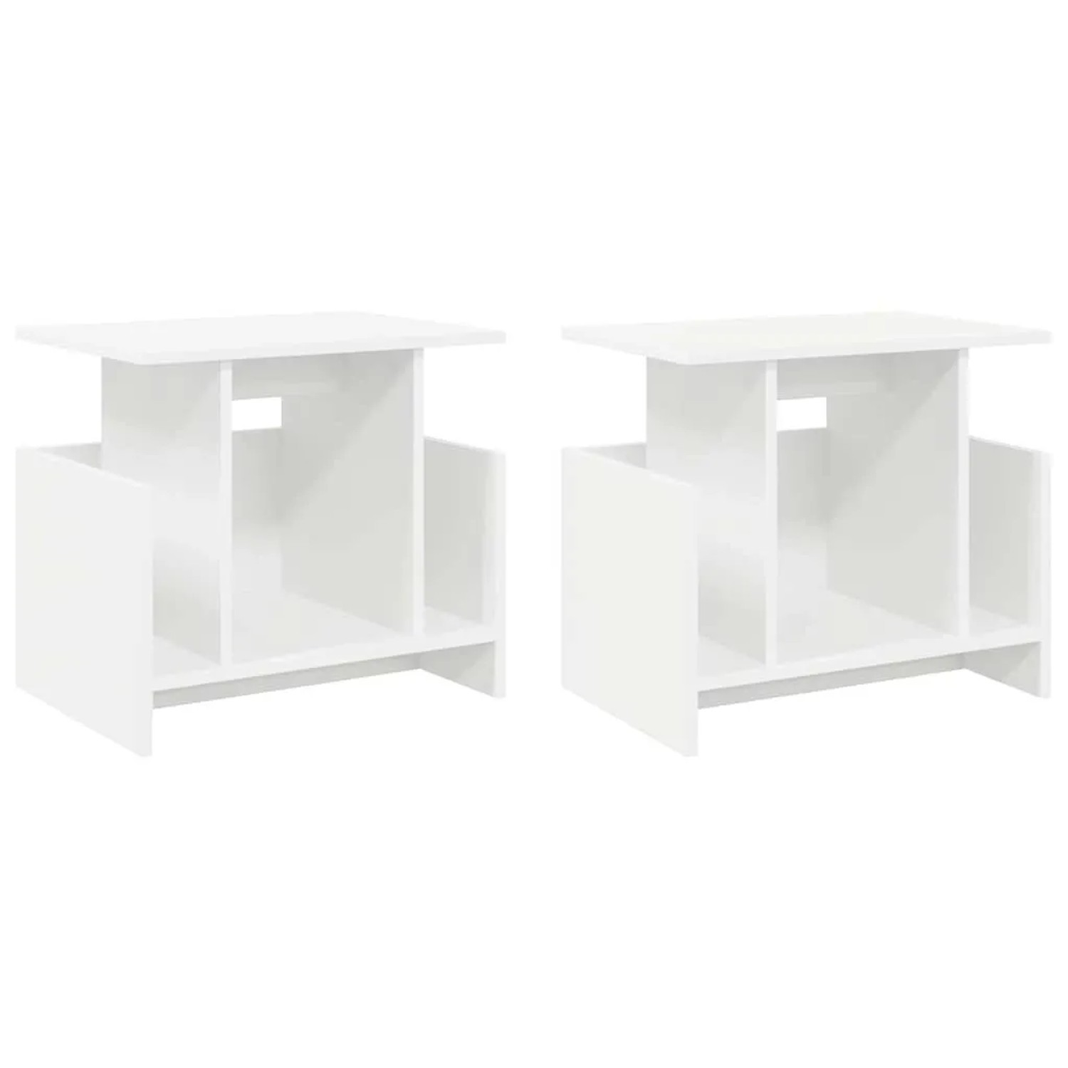 vidaXL TV-Ständer 2 Stk Weiß 50 x 35 x 45 cm Holzwerkstoff 891001