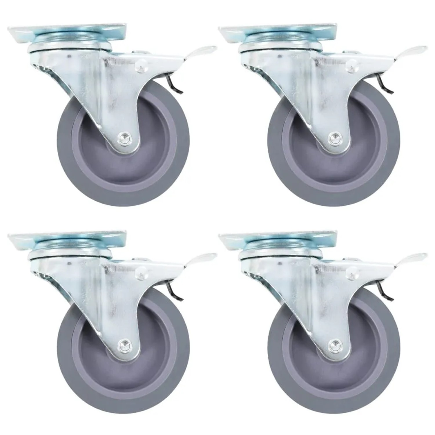 vidaXL Lenkrollen mit Doppelbremsen 4 Stk 75 mm 143421