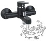 baliv Wannenarmatur WA-5760, schwarz matt. Moderne Badarmatur für die Wanne.