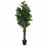 Künstlicher Feigenbaum, 80 cm hoch, mit 96 grünen Blättern im Topf. Dekorative Kunstpflanze für Innenräume.