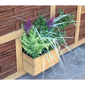 T & J Pflanzkasten Labo-3D, 36x36x17 cm, aus Weide, braun gebeizt, passend für Zaunsystem Labo-3D.