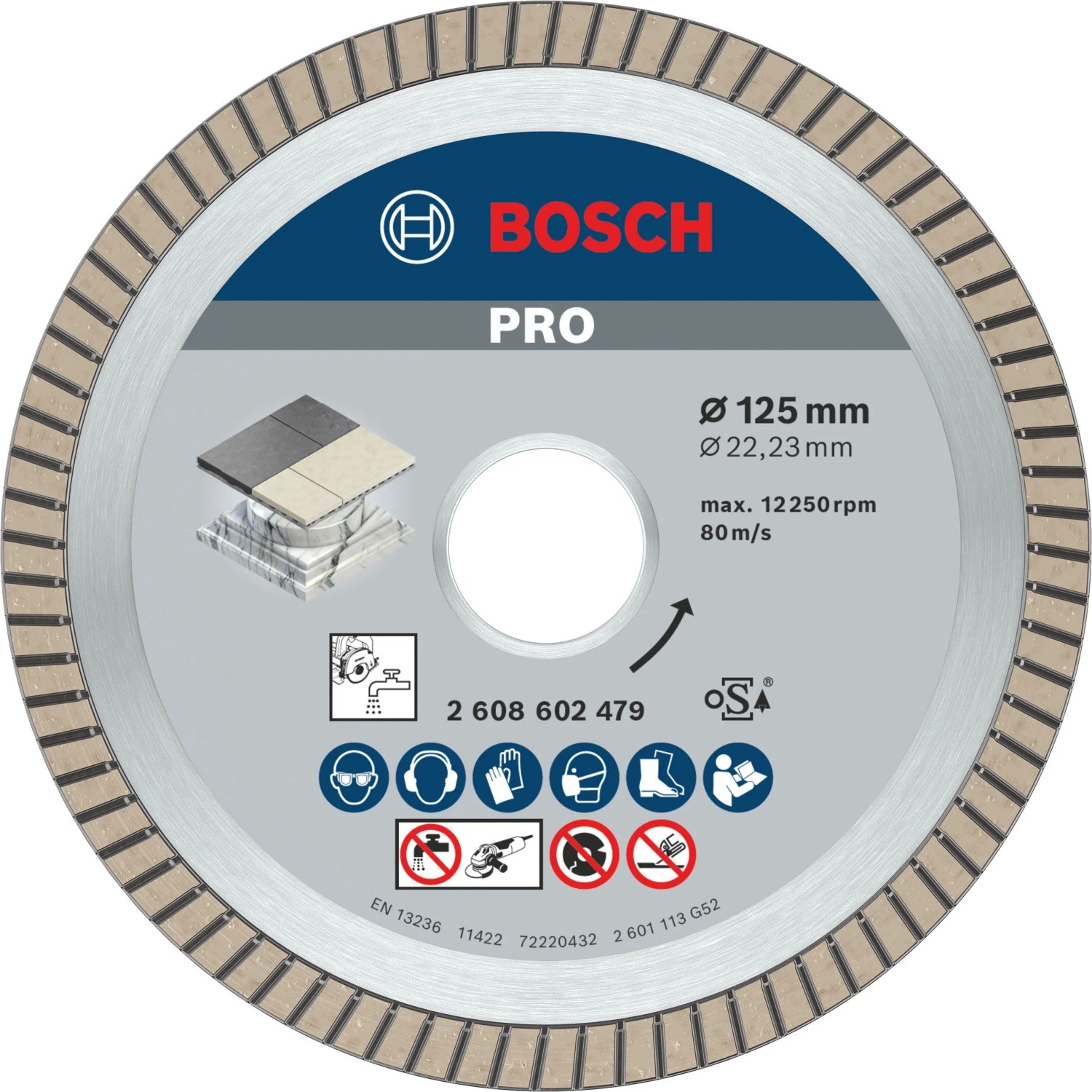 Bosch Diamanttrennscheibe Best for Ceramic Extra-Clean Turbo 125 mm