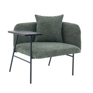 PXloue Stühle Einzelsessel mit Beistelltisch Chenille Sessel mit Seitentaschen für Wohnzimmer Grün