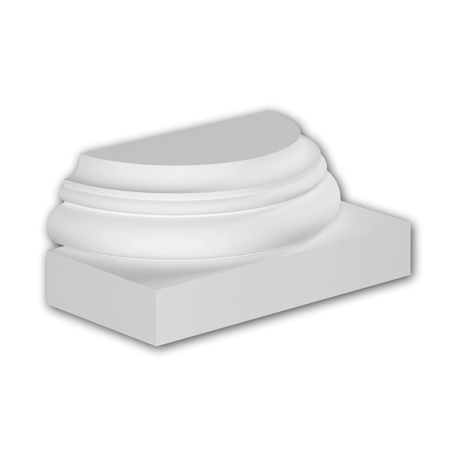 PROFHOME 417001 Halbsäulen Sockel Fassadenstuck Säule Fassaden Element 48,2 cm x 24,2 cm x 19,9 cm Weiß