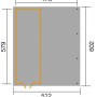 Grundriss Weka Einzelcarport 607 mit XXL Geräteraum, Maße: 512 x 579 cm.
