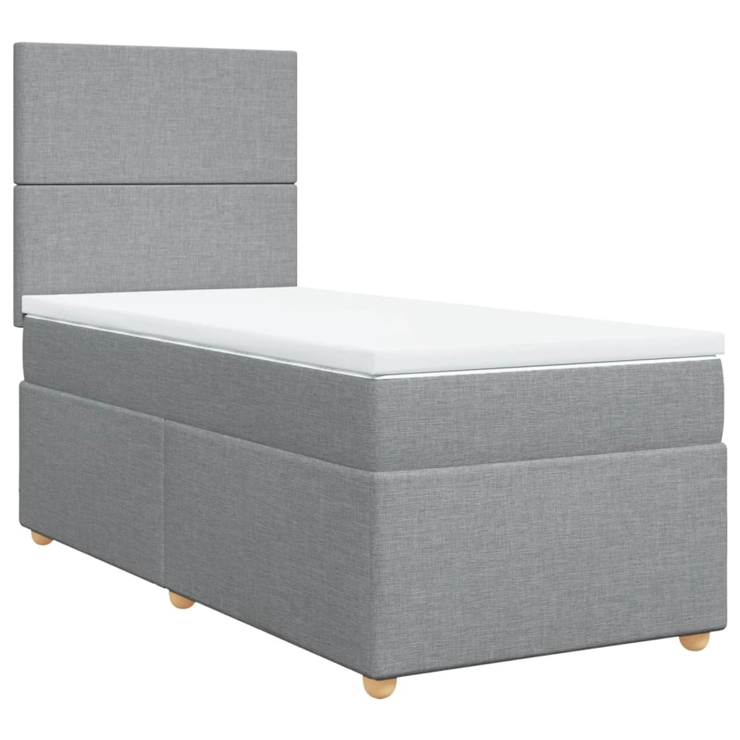 vidaXL Boxspringbett mit Matratze Hellgrau 100x200 cm Stoff2101715 günstig online kaufen