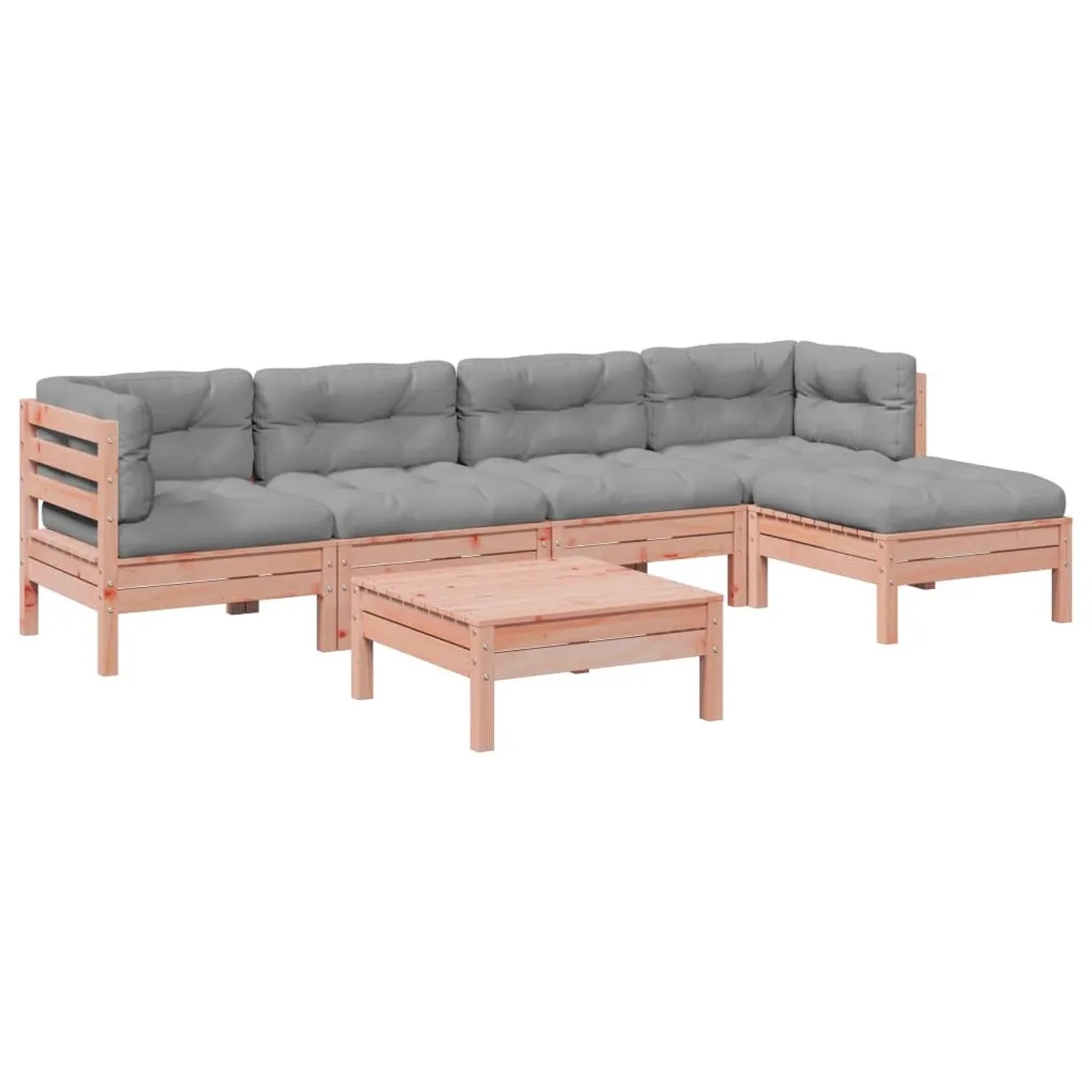 vidaXL 6-Tlg Garten-Sofagarnitur mit Kissen Massivholz Douglasie 3299406 günstig online kaufen