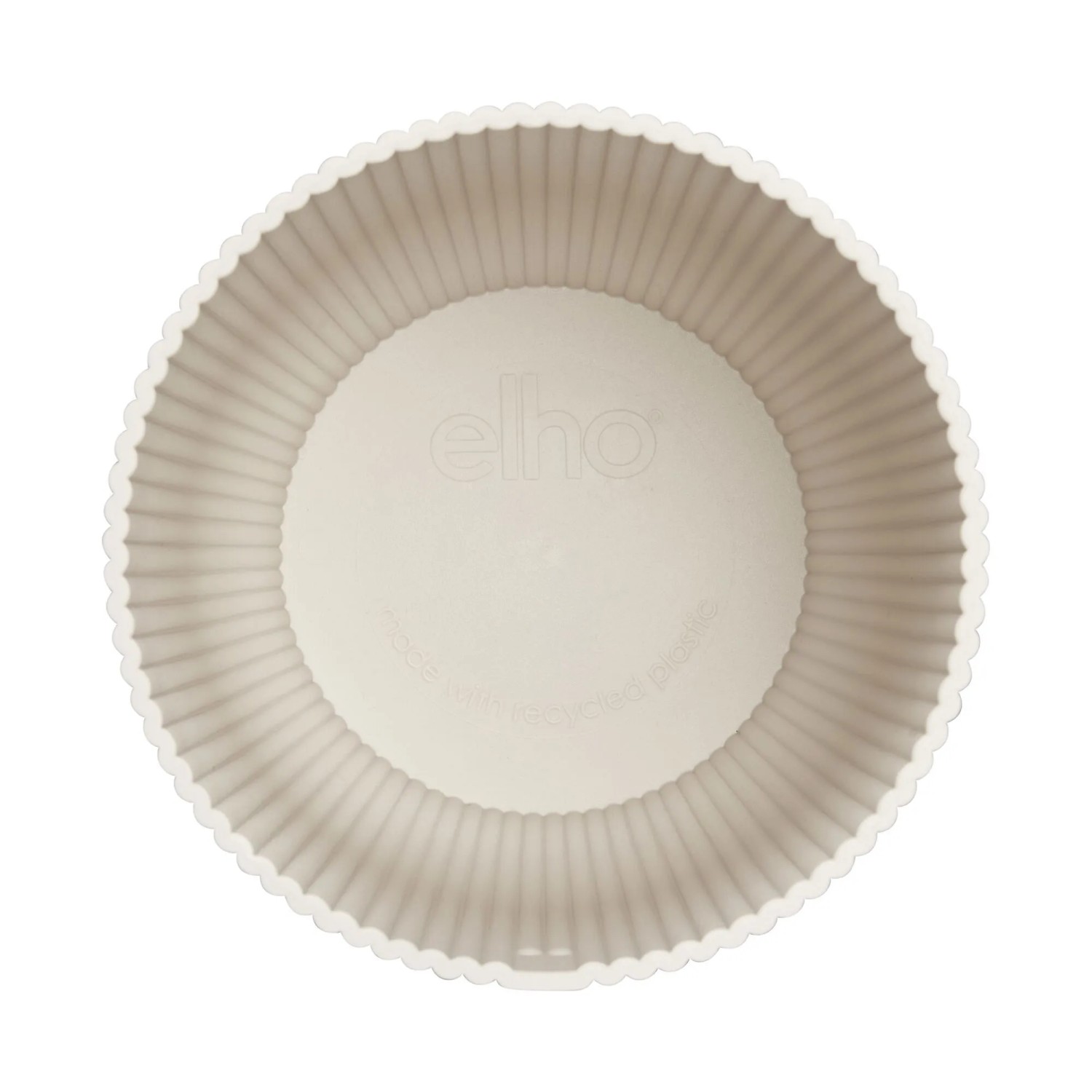 Elho Blumentopf Vibes Fold, rund, Ø 40 cm, leinenweiß, Top-Ansicht.
