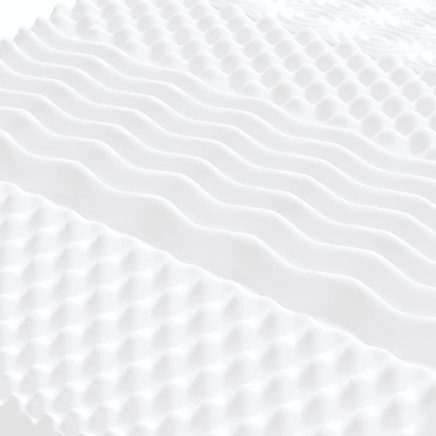 Detailaufnahme der weißen Schaumstoffmatratze für das vidaXL Tagesbett. Wellenmuster und Noppenstruktur.