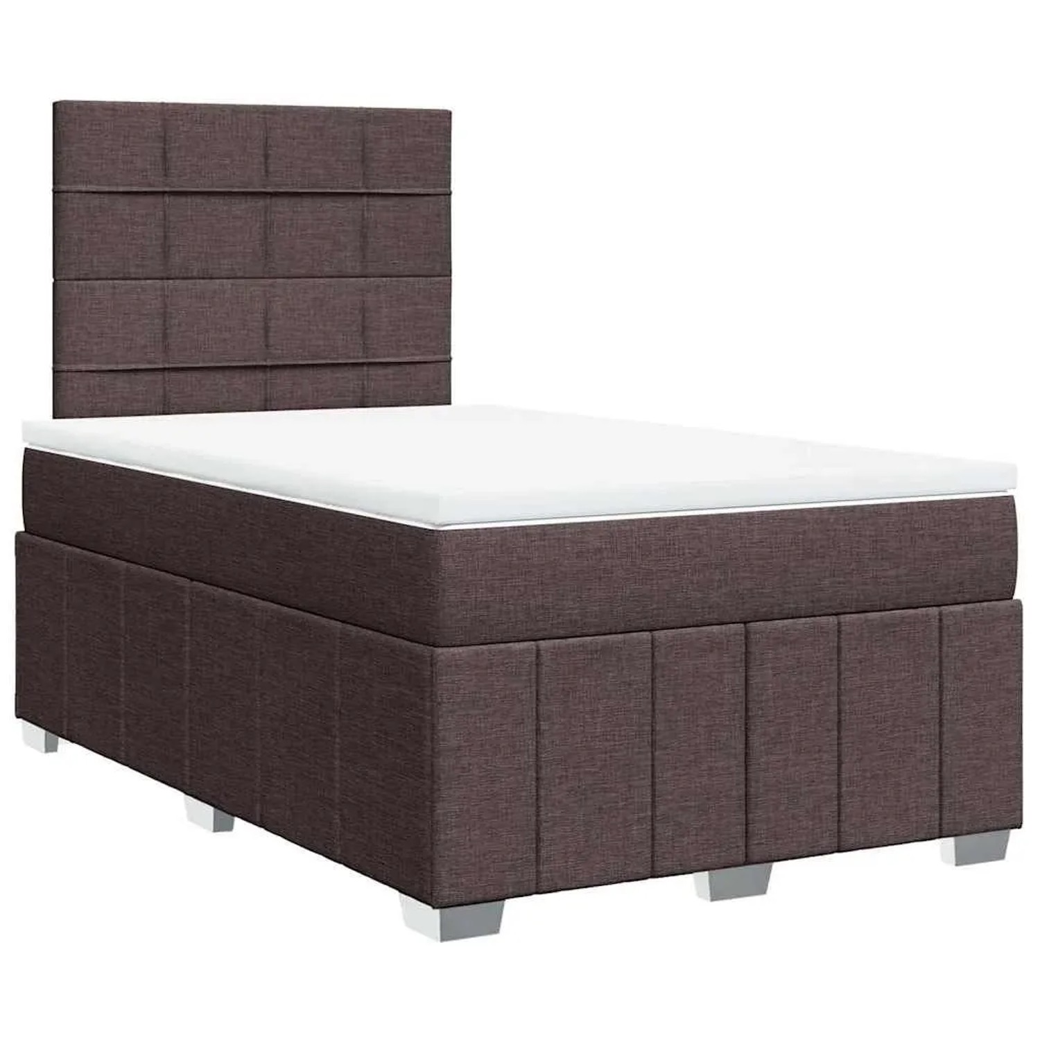 vidaXL Boxspringbett mit Matratze Dunkelbraun 120x190 cm Stoff 3291610
