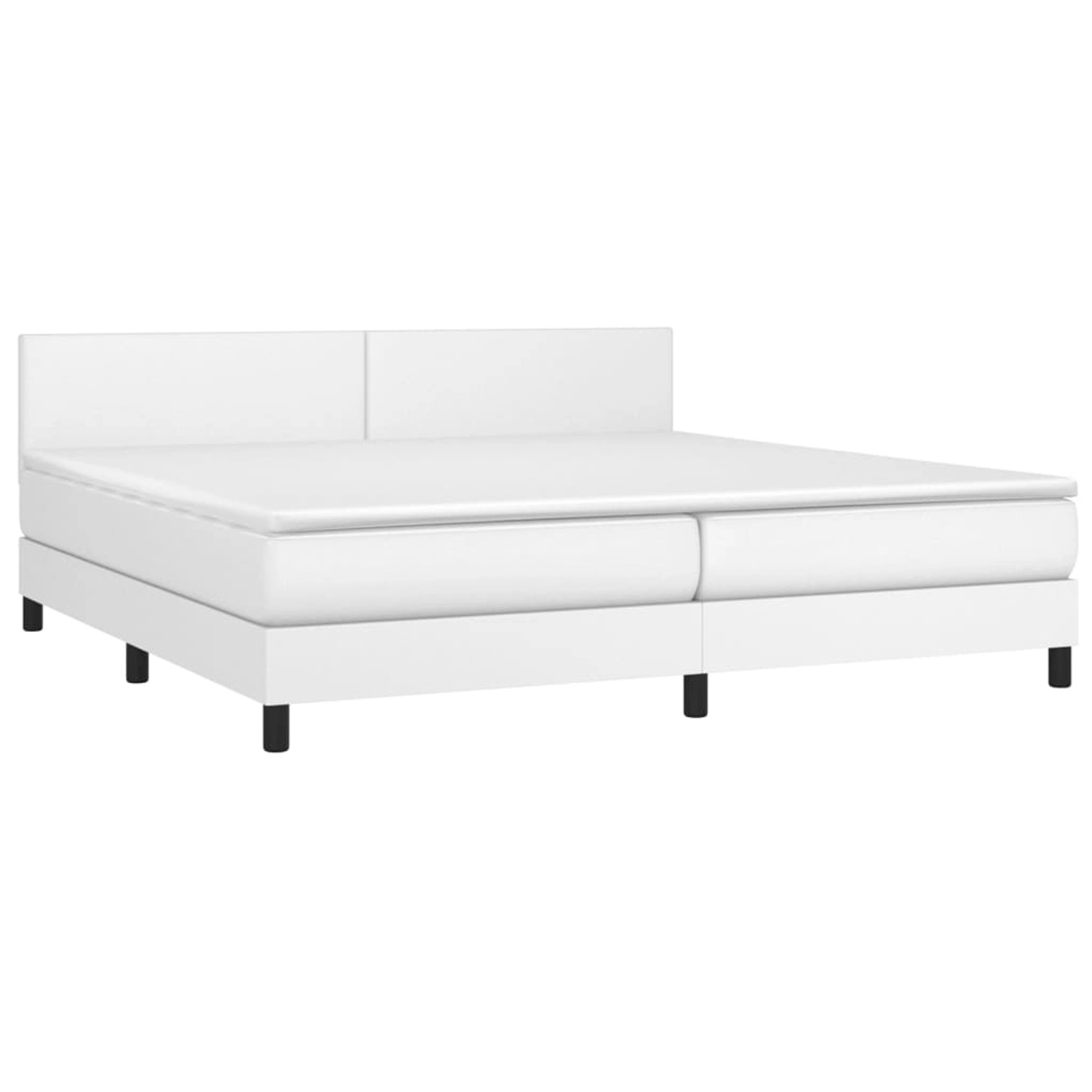 vidaXL Boxspringbett mit Matratze & LED Weiß 200x200 cm Kunstleder 3134124 günstig online kaufen