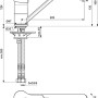 Technische Zeichnung: Ideal Standard Cerafit Küchenarmatur Niederdruck, Chrom, Maße und Details.
