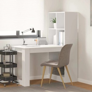 vidaXL Schreibtisch mit Regal Weiß 122 x 67 x 145 cm Holzwerkstoff 3337257
