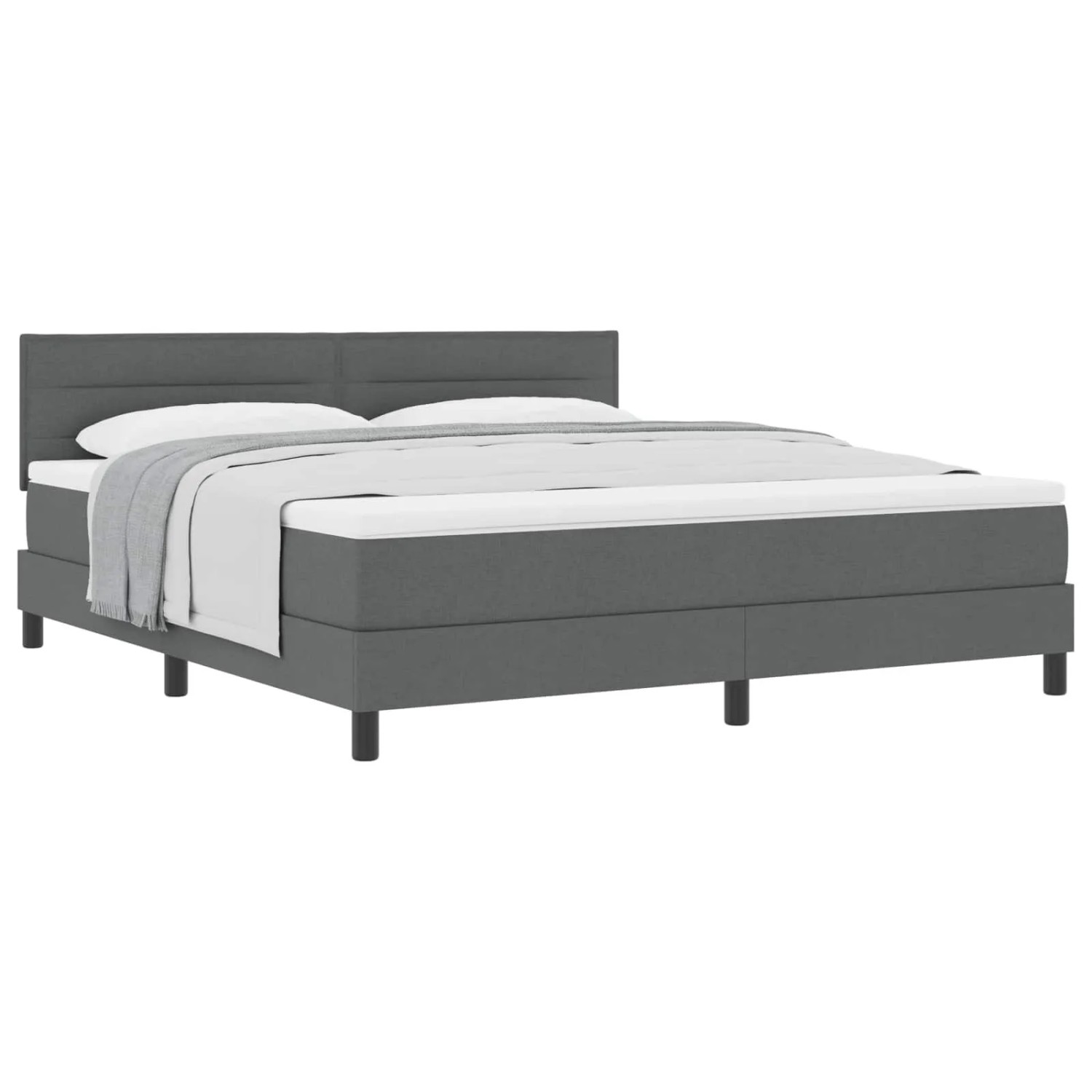 vidaXL Boxspringbett mit Matratze Dunkelgrau 180 x 200 cm Stoff 3338630 günstig online kaufen