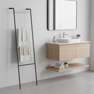 Relaxdays Handtuchleiter Eisen Schwarz 158 cm x 40 cm x 28 cm 1,7 kg
