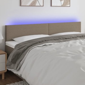vidaXL LED Kopfteil Taupe 180x5x78/88 cm Stoff 3121350