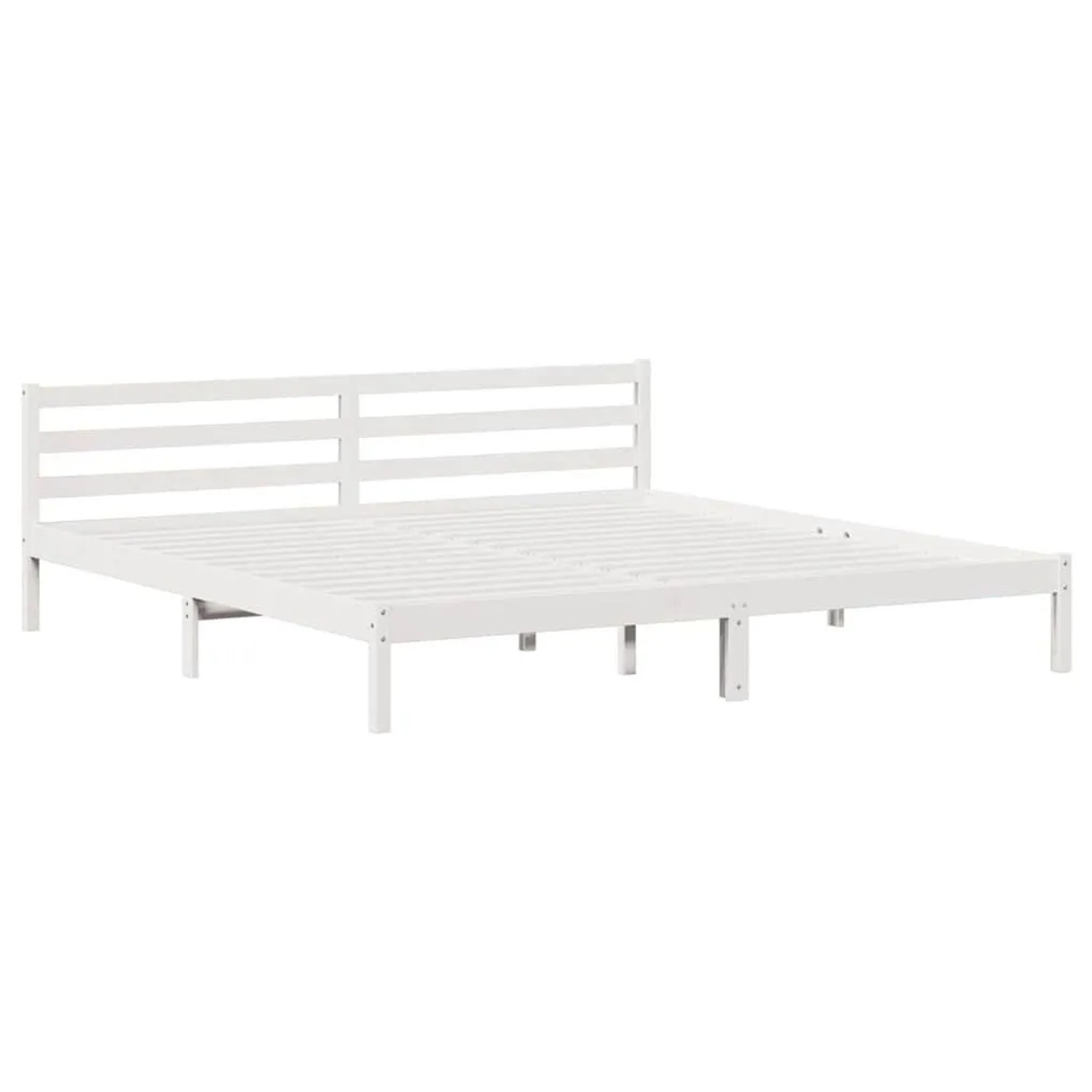 vidaXL Bettrahmen Weiß 208,6 x 157,6 x 69,4 cm Massives Kiefernholz 869771