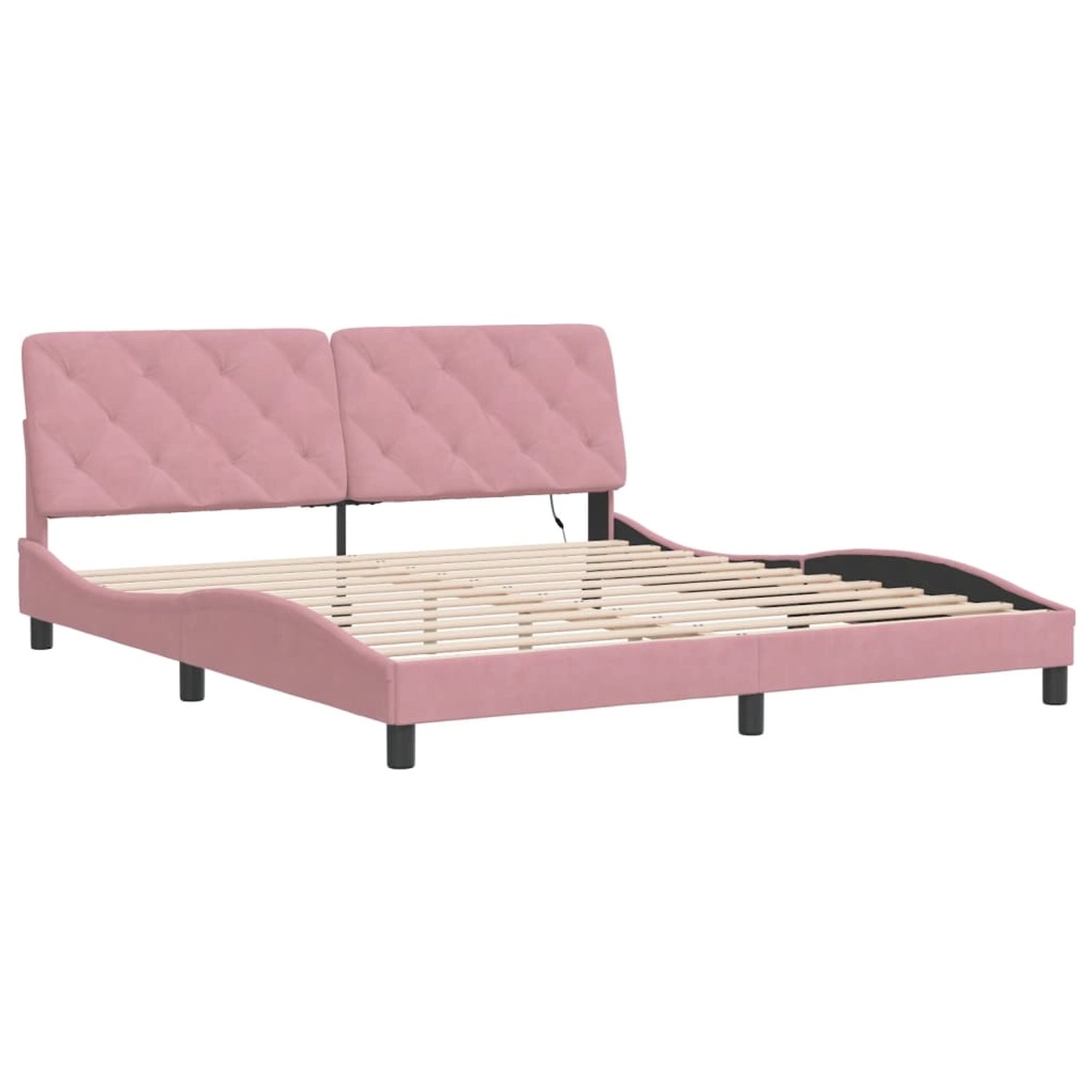 vidaXL Bettgestell mit LED ohne Matratze Rosa 180x200 cm Samt 3213872 günstig online kaufen