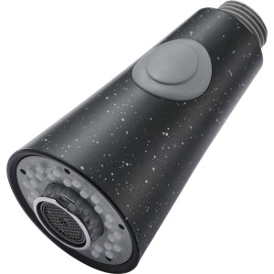 Schwarze Geschirrbrause für baliv Küchenarmatur KI-1300 mit Umschaltknopf.