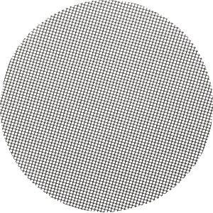 Runde, schwarze Jamestown Antihaft-Grillmatte aus dem 3er-Set für schonendes Grillen.