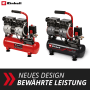 Einhell Kompressor TE-AC 6 Silent in Rot und Schwarz. Leiser, ölfreier Flüsterkompressor.