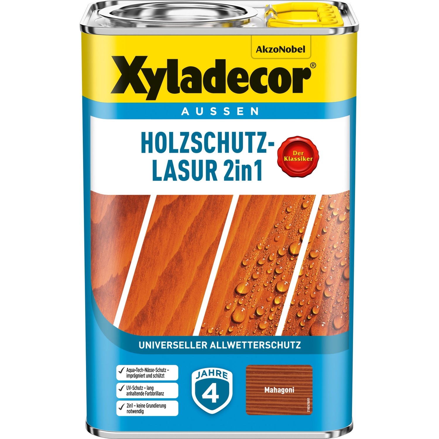 Xyladecor Holzschutz-Lasur 2in1 Mahagoni matt 4 l