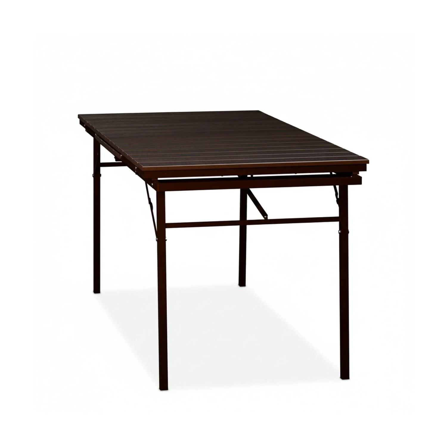 Relaxdays Gartentisch PE-Kunststoff Stahl Braun Klappbar Ausziehbar Tragegriff 76 cm x 166 cm x 78 cm 21,4 kg
