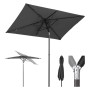 Sekey Balkonschirm 200x125 cm, schwarz, mit Neigungsfunktion und Schutzhülle. Ideal für Balkon und Garten.
