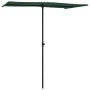 Grüner furnicato Balkonschirm mit Aluminium-Mast, 180x110 cm, für Schatten auf dem Balkon.