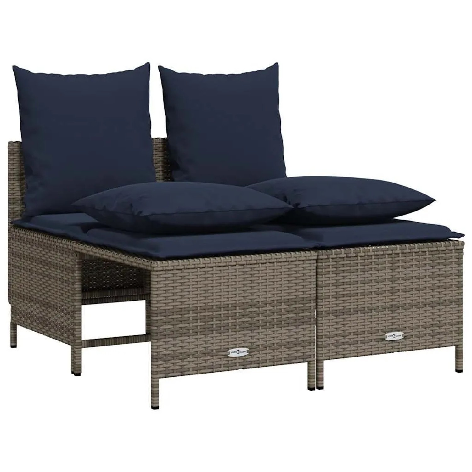 vidaXL 4-Tlg Gartensofa-Set mit Kissen Grau Polyrattan 368387 günstig online kaufen