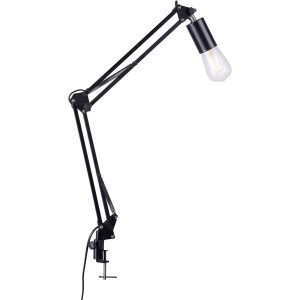 Schwarze Just Light Klemmleuchte Turn me, flexible Design-Tischlampe mit E27 Fassung.