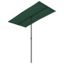 Grüner furnicato Balkonschirm mit Aluminium-Mast, 180x110 cm, für Schatten auf dem Balkon.