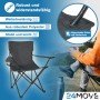 Grüner 24Move Campingstuhl Faltstuhl mit Getränkehalter und Tragetasche, max. 100kg.
