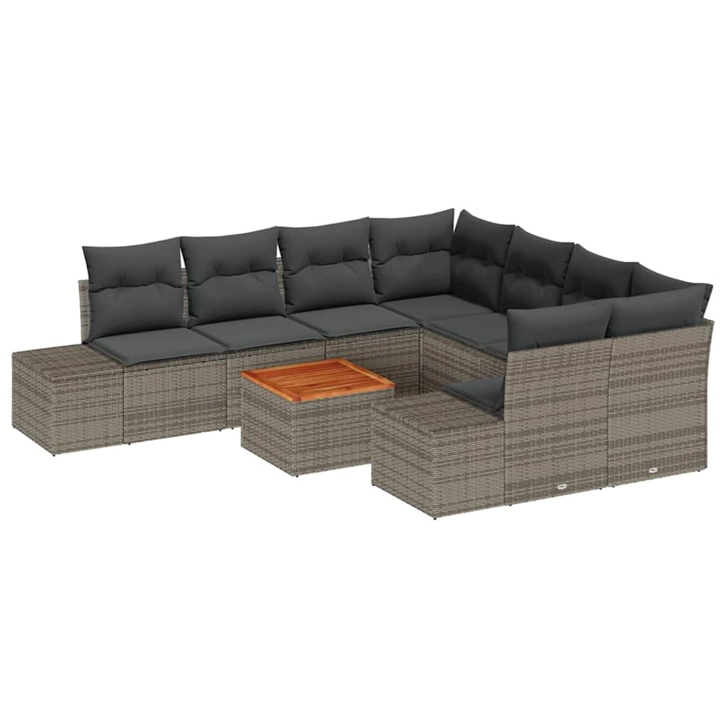 vidaXL Garten-Sofa-Set 9-Tlg Grau 3356606 günstig online kaufen