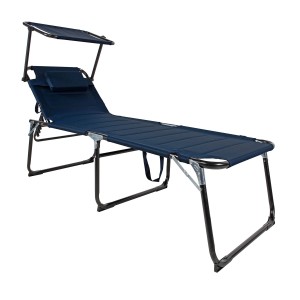 Mojawo Gartenliege, dunkelblau, mit Sonnendach und Kissen. Camping & Zubehör.