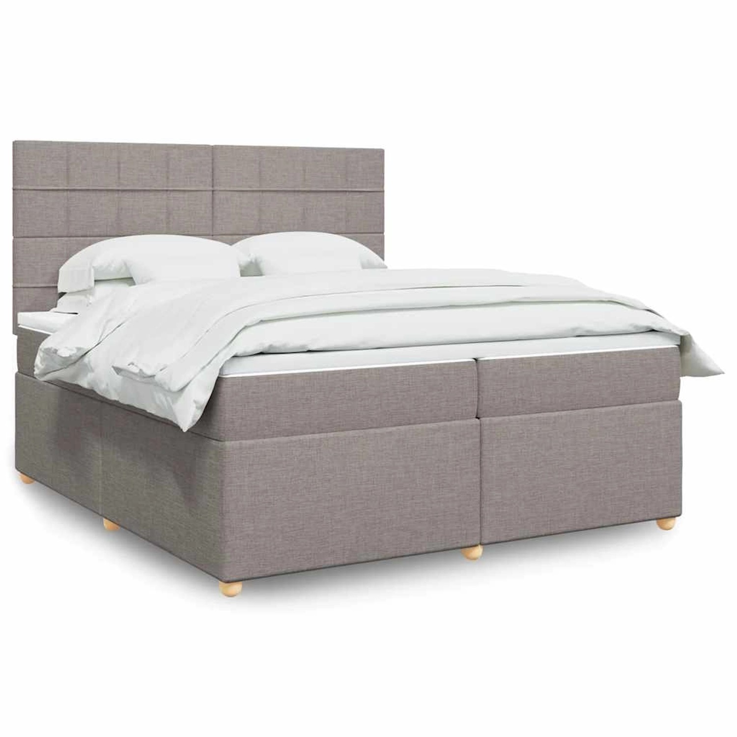 vidaXL Boxspringbett mit Matratze Taupe 200x200 cm Stoff 3293691 günstig online kaufen