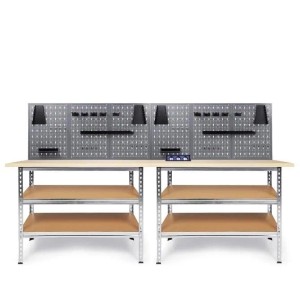 Ondis24 Werkstatt Set Uwe 240cm Melamin  + 2 Jochen+ Steckdose