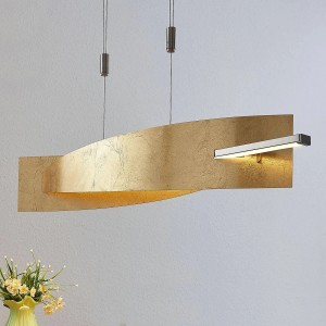 Lucande LED Marija 9639114 Dimmbar Modern in Gold Messing aus Metall 1-flammig Wohnzimmerleuchte
