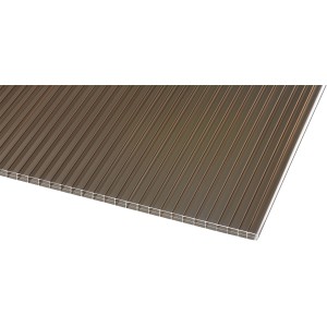 Bronzefarbene Hohlkammerplatte (16 mm) für Kunststoffbedachung, 6000 x 1200 mm.