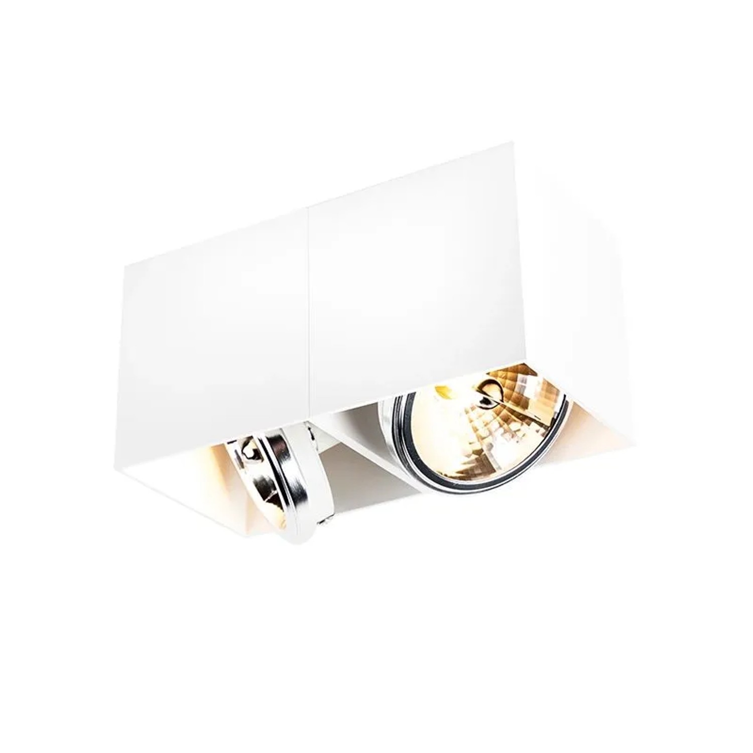 QAZQA Design Spot Weiß Rechteckig 2 Flammig Box