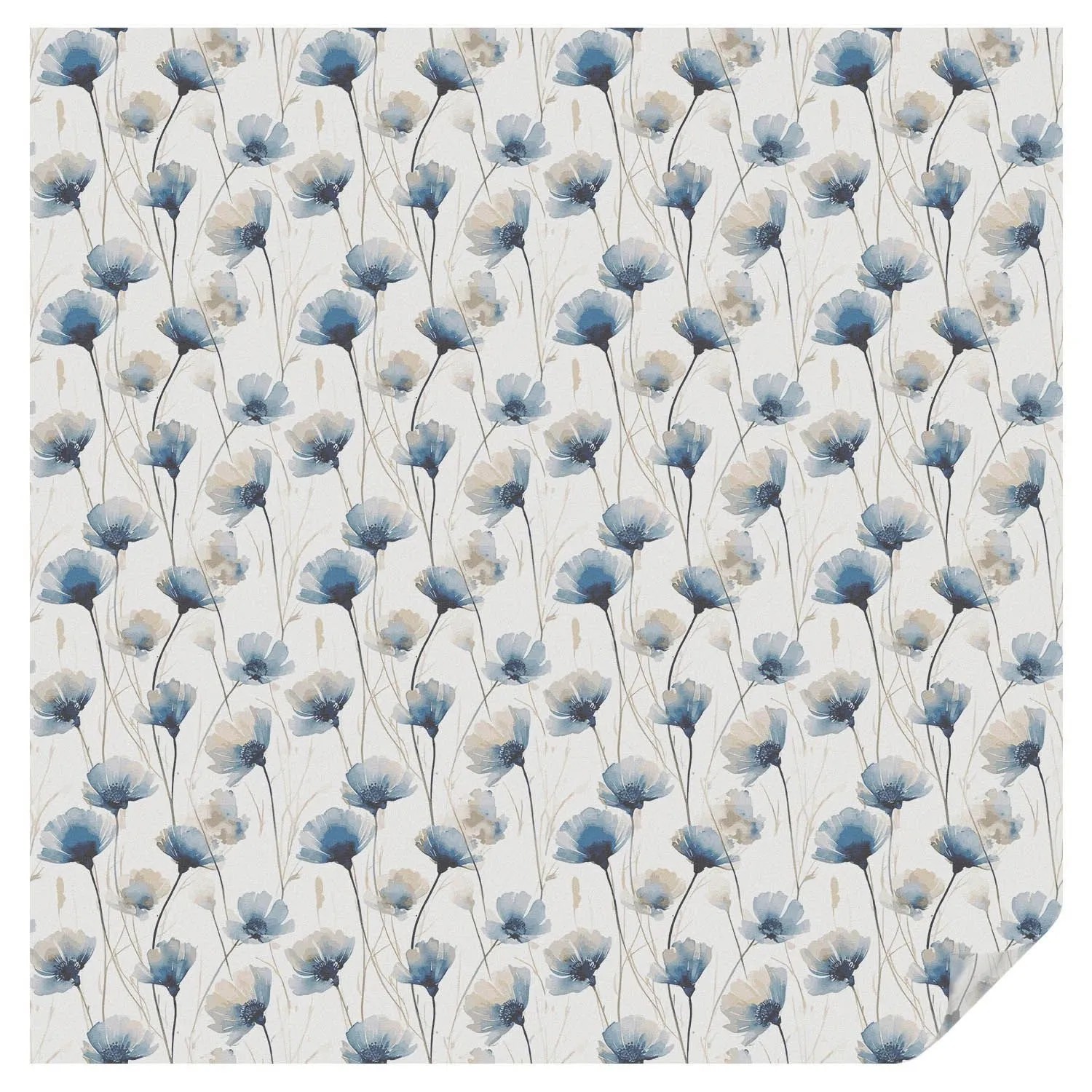 Tulup Fensterfolie Blaue Blumen Milchglasfolie 100x100 cm Weiß Milchglasfol günstig online kaufen