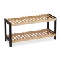 Relaxdays Schuhregal Bambus MDF Natur Schwarz mit 2 Ebenen 33 cm x 70 cm x 26 cm 2,2 kg