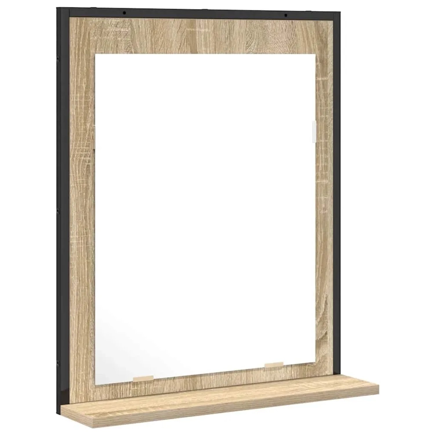 vidaXL Badezimmer Spiegel mit Regal Schwarz 50 x 12 x 60 cm 864339